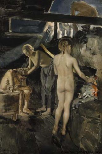 Akseli Gallen-Kallela In the sauna oil painting picture